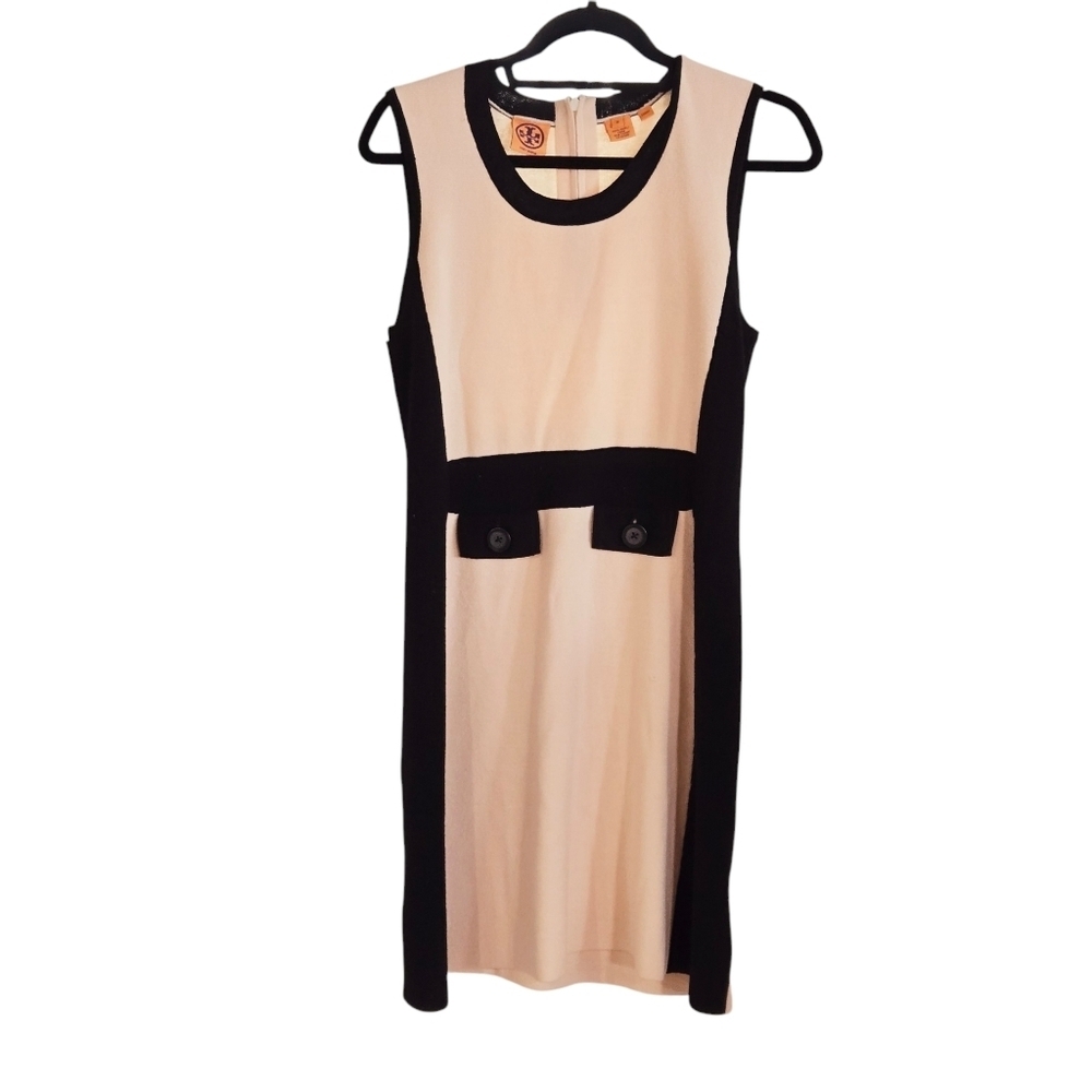 Tory Burch Vintage Sweater Wool Short Sleeve Dress Sz M